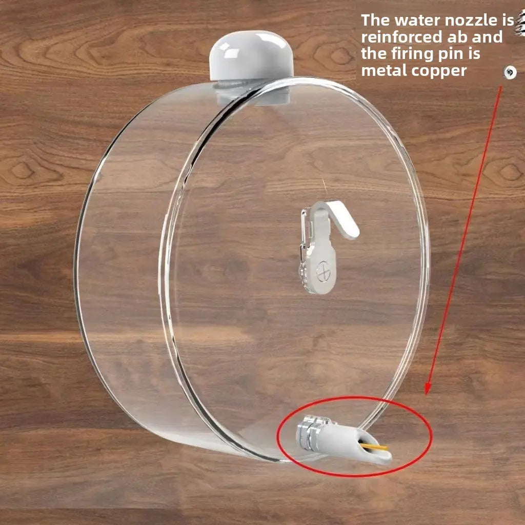 Space Capsule Automatic Bird Water Dispenser, Large Bird Cage Water Feeder for Budgies Cockatiels Parakeets, Hanging Pet Waterer