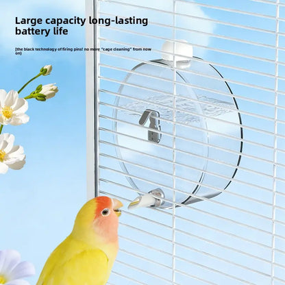 Space Capsule Automatic Bird Water Dispenser, Large Bird Cage Water Feeder for Budgies Cockatiels Parakeets, Hanging Pet Waterer