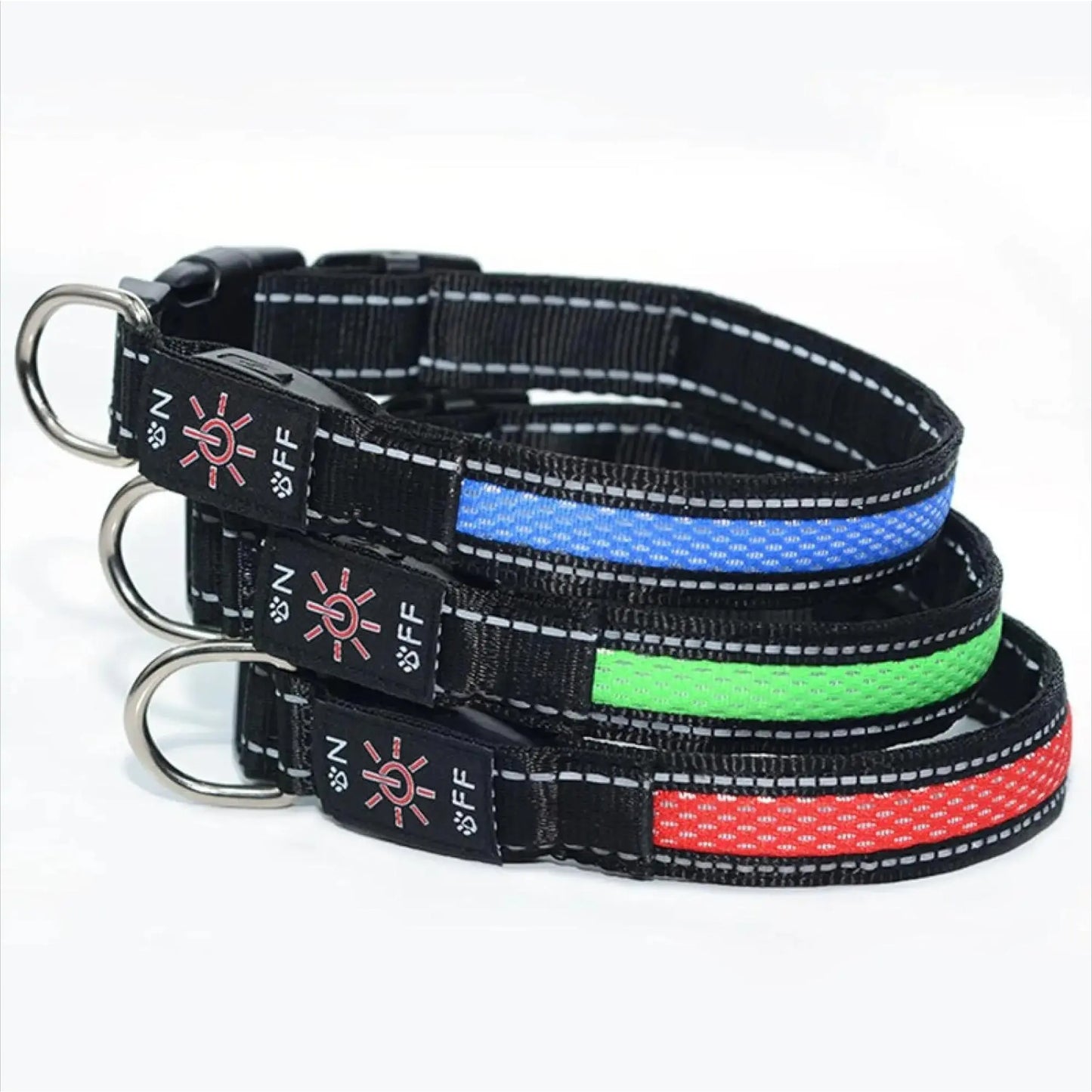 LED Light up Dog Collar - USB Rechargeable Luminous Safety Collar, Adjustable Soft Mesh for Small Medium Large Dogs (S-L)