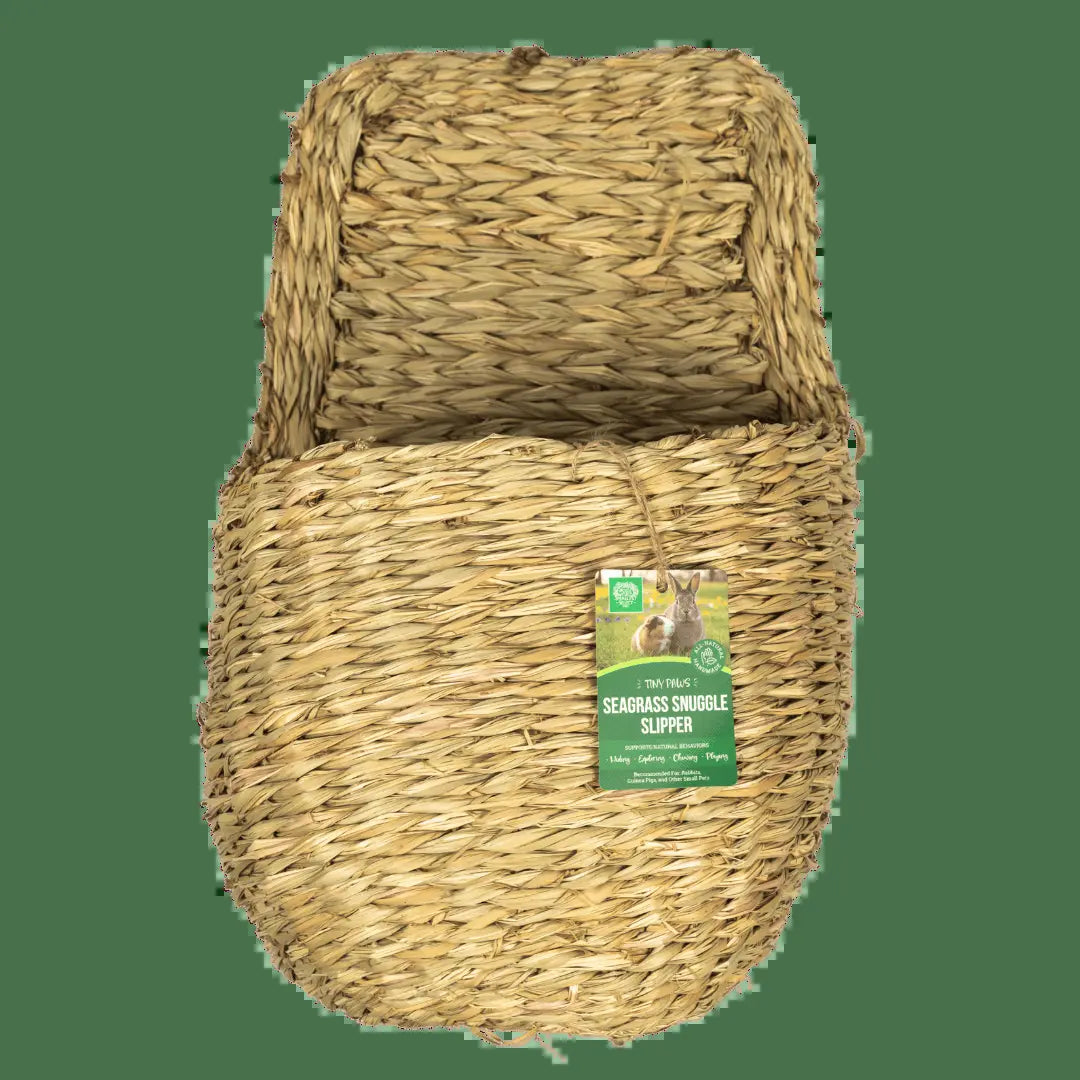 Tiny Paws Seagrass Snuggle Slipper, Natural Small Animal Rest Spot, Encourages Natural Instincts, Doubles as Shelter and Enrichment, Nesting Safe Habitat