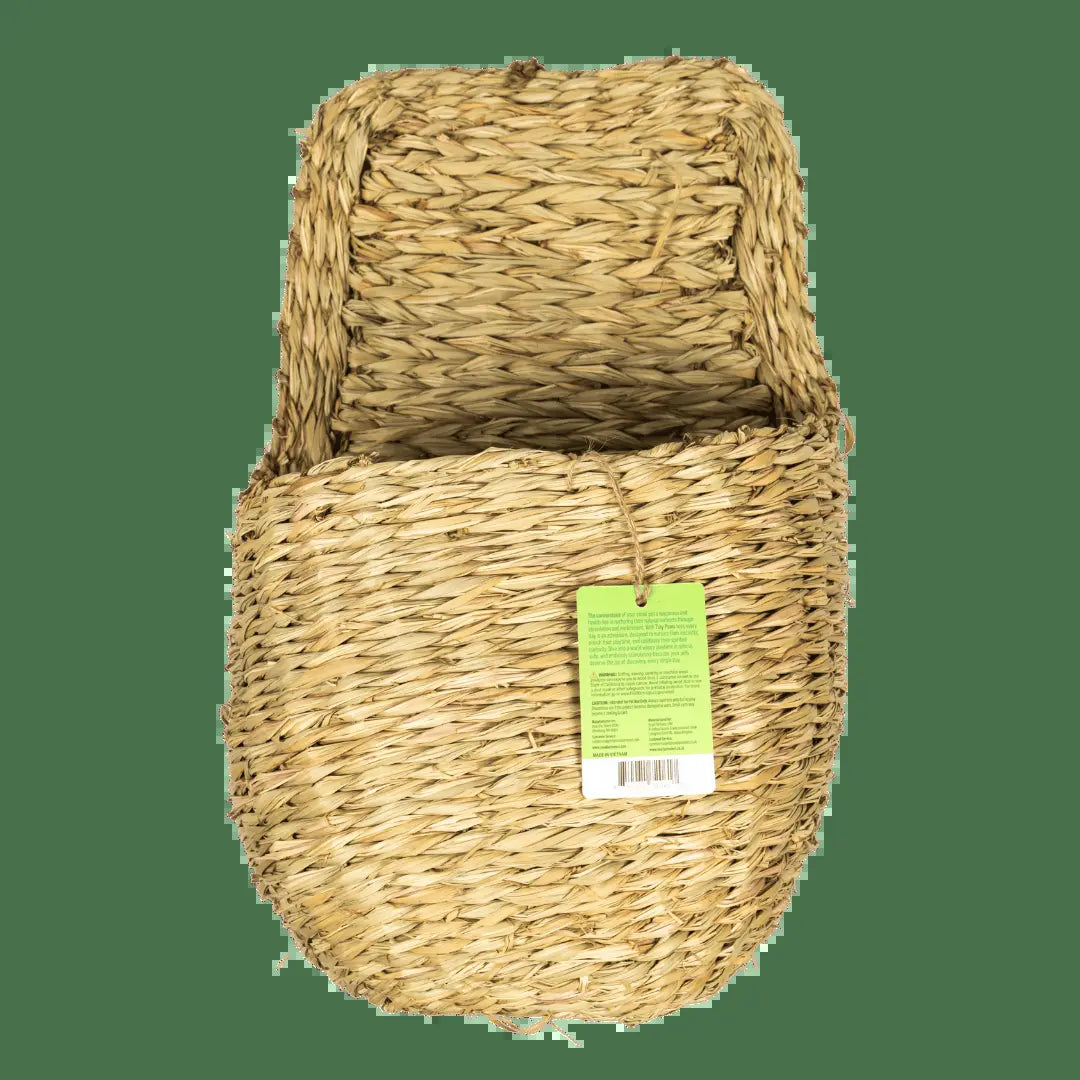 Tiny Paws Seagrass Snuggle Slipper, Natural Small Animal Rest Spot, Encourages Natural Instincts, Doubles as Shelter and Enrichment, Nesting Safe Habitat
