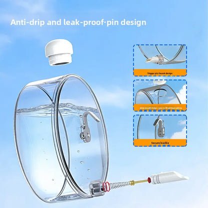 Space Capsule Automatic Bird Water Dispenser, Large Bird Cage Water Feeder for Budgies Cockatiels Parakeets, Hanging Pet Waterer