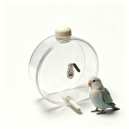 Space Capsule Automatic Bird Water Dispenser, Large Bird Cage Water Feeder for Budgies Cockatiels Parakeets, Hanging Pet Waterer